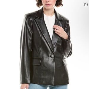 NWT - Sam Edelman faux leather Cutaway Blazer